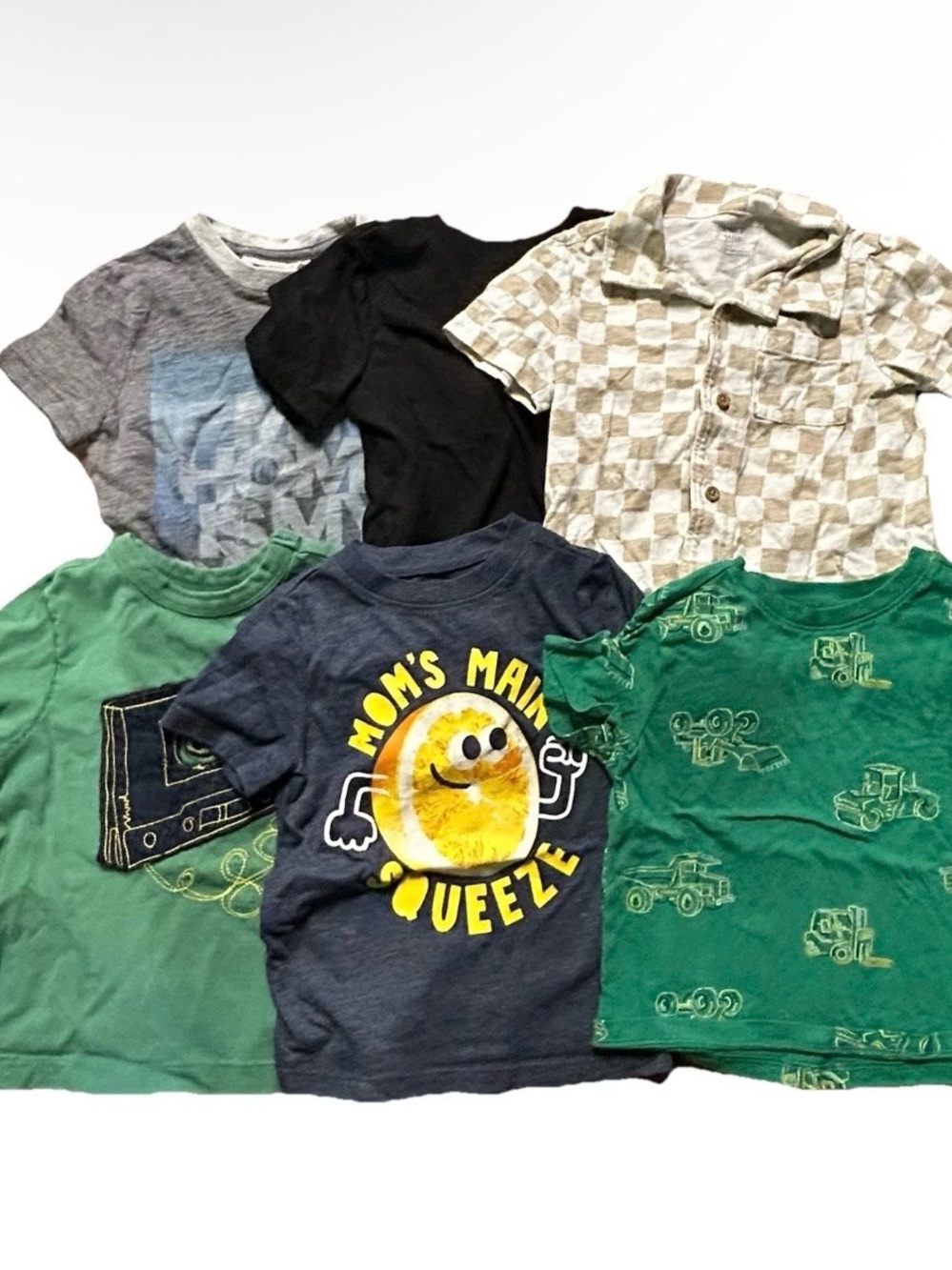 Toddler Boy Summer Tops Short Sleeve T Shirts Button Up Size 2T